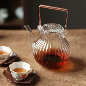 커피 차 세트 음료 용기 유형 찻주전자 재료 모로코 스타일 유리 찻주전자 세트