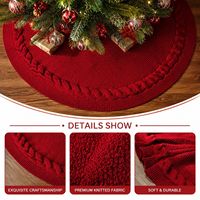 Nouvelle conception, jupe de sapin de Noël en tricot de 24 pouces, jupe de sapin neutre, décorations de Noël confortables, décoration intérieure pour les fêtes