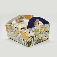 Boîte à emporter personnalisée en carton pliable avec logo sur mesure pour biscuits, beignets et macarons