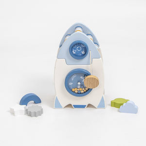 Asweets Nouveauté 2024 Jouet fusée en bois occupé et stimulant, apprentissage des formes, Montessori 6 en 1, mini jeu éducatif <span class=keywords><strong>pour</strong></span> enfants - Product Image 2
