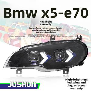 Adapté aux phares de BMW X5 E70 (2007-2013), feux de jour LED bicolores modifiés en forme de flèche avec clignotants. - Product Image 2
