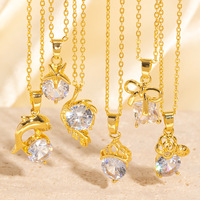 Collier pendentif en zircon brillant à motif animal pour femmes, laiton plaqué or de haute qualité, bijoux personnalisés tendance