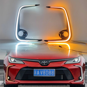 Feux de jour à LED DRL pour Toyota Corolla 2019-2024, type C, bicolores, avec clignotants séquentiels, pour feux antibrouillard avant (kit de rétrofit) - Product Image 1
