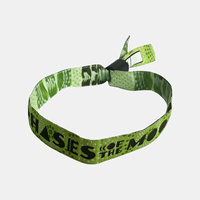 Bracelet en tissu personnalisé brodé pour événement promotionnel, avec attache coulissante, idéal pour les billets VIP