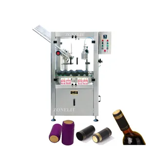 Besleme kapsül sızdırmazlık makinesi ile otomatik şarap şişesi PVC kapsül kapatma makinesi