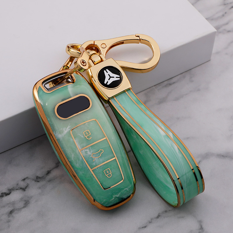 3 button cover green+TPU keychain