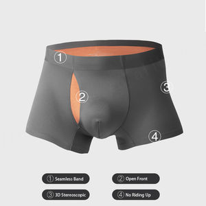 Ropa interior Modal de doble cara de lujo, calzoncillos masculinos transpirables de Color sólido, calzoncillos bóxer de alta calidad 100s Modal para hombres - Product Image 2