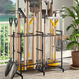Support organisateur d'outils <span class=keywords><strong>de</strong></span> jardin en métal personnalisé support <span class=keywords><strong>de</strong></span> rangement d'outils <span class=keywords><strong>de</strong></span> jardin roulant d'angle avec roues - Product Image 5
