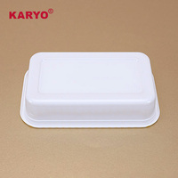 KARYO 1114 Boîte d'emballage jetable pour pique-nique en plein air, boîte à bento en plastique, conteneur pour fruits, sandwichs, desserts à emporter avec couvercle transparent