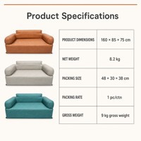 Canapé gonflable pliable double, canapé paresseux automatique d'extérieur avec pompe intégrée et housse en tissu amovible en tissu Oxford