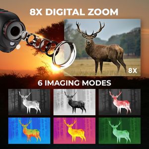 Monoculaire d'imagerie thermique pour la chasse, télescope de vision nocturne infrarouge 384x288 avec 50Hz, objectif focal 15mm pour l'extérieur - Product Image 5