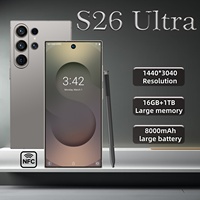 Smartphone NFC S26 Ultra pour la fête des pères, cadeau d'affaires, écran 6,9 pouces 120 Hz, Android 15, 16 Go, 1 To, 108 MP, 8800 mAh, série MTK Dimensity 5G, double SIM