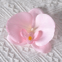 YWXW05 jepit rambut palsu Phalaenopsis, kepala bunga anggrek kupu-kupu untuk jepit rambut, aksesori rambut DIY