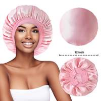 Bonnet de nuit en satin uni JARNIER, doux, avec large bande extensible, bonnet en soie pour cheveux bouclés ou raides, protection capillaire de nuit