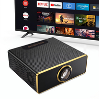 Projecteur LED 4K UHD 1600 lumens pour divertissement à domicile, prend en charge la mise au point automatique, haut-parleurs intégrés, compatible 3D, stéréo HIFI, portable