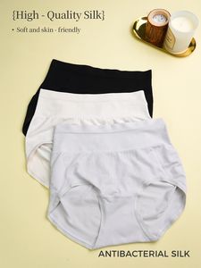 Sous-vêtements pour femmes 7A Soie de mûrier Antibactérien Entrejambe sans taille Haute Briefs de sport fins - Product Image 5