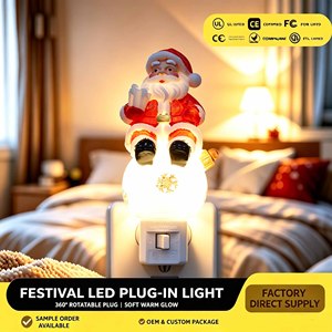 <span class=keywords><strong>Veilleuse</strong></span> LED à brancher 360° avec Père Noël sur <span class=keywords><strong>boule</strong></span> de <span class=keywords><strong>neige</strong></span>, directement de l'usine, OEM ° Lampe de nuit à lumière douce et chaude avec prise rotative, cadeau, vente en gros - Product Image 1