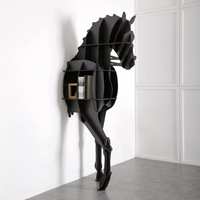 Table console sculptée en forme de cheval, design italien, table d'entrée minimaliste en forme d'animal, étagère de rangement et de présentation