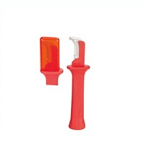 Couteau à dénuder manuel isolé 31HS pour électricien, multifonctionnel, de fabrication allemande, rouge, pour le marché transfrontalier