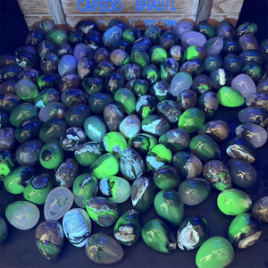 Nouveaux produits Guérison spirituelle Cristal poli Agate fluorescente Petit œuf pour la méditation - Product Image 1