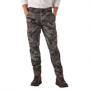 New Arrival Multi <b>Pockets</b> Wide Leg Pants Plain Elastic Waist Lightweight Breathable <b>Trousers</b> for Men - Product Image 1