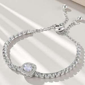 महिलाओं गर्म बिक्री तांबे का बना टेनिस ब्रेसलेट फुल ज़िरकॉन माइक्रो-इनडेस्टेड जन्मस्टोन गुणवत्ता फैशन लिंक समायोज्य श्रृंखला - Product Image 2