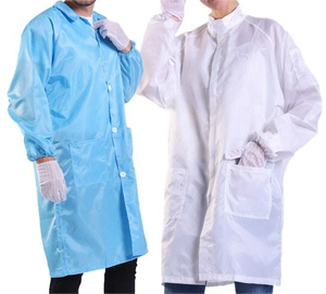 Vêtement de travail antistatique en polyester pour salle blanche, veste de laboratoire, combinaison ESD en <span class=keywords><strong>fibre</strong></span> conductrice - Product Image 3
