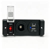 Prise d'alimentation double USB 3.1A et allume-cigare 12V avec interrupteur à bascule ON/OFF 16A pour bateaux, camping-cars, yachts