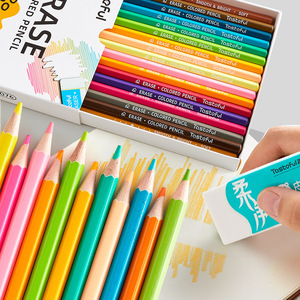 Crayons de couleur effaçables, 24, 36, 48 couleurs, pour enfants, élèves du primaire, fournitures de dessin, de coloriage et d'écriture - Product Image 1