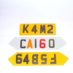 Custom 3D Gel Letter 5MM 4D Colored Acrylic Matt Ghost Letter UK Car License Plate Letter Number Plate Number