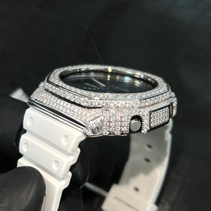 Cubierta de Bisel de Reloj Modificada de Alta Calidad en Plata 925 con Incrustaciones de Moissanita VVS D para GA-<span class=keywords><strong>2100</strong></span>/GA-2110/GAB2100 - Product Image 3