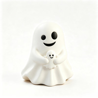 Adorno de Vinilo Creativo, Lindo y Peculiar con Forma de Fantasma de Halloween con Dedo Medio, Decoración de Escritorio, Portalápices, Regalo