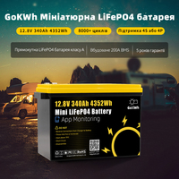 Batterie de stockage d'énergie solaire au phosphate de lithium LiFePO4 12V 340Ah pour camping-car et usage maritime, 8000 cycles, BMS intégré
