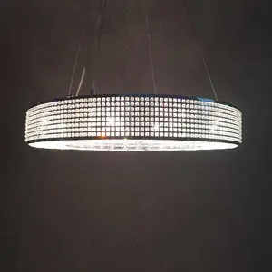K9 Circle Round Modern Chandelier LED Indoor Hanging Light For Living Room
