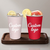 Mug en aluminium réutilisable personnalisé pour boissons froides, idéal pour les fêtes, la bière, le cola, le café, pour l'extérieur, recyclable, 12oz 33oz, tasse en aluminium changeant de couleur pour boissons froides