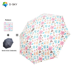 Parapluie de voyage compact, pliable automatiquement, léger, coupe-vent, parapluie de pluie coloré à fleurs, parapluie personnalisé avec logo - Product Image 1