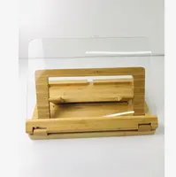 100% natürliches neues kunden spezifisches Design Einfach verwendeter Bambus großer Kochbuch halter, Bücher ständer mit Acryl schild