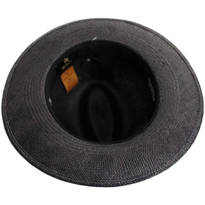 Chapeau Fedora Unisexe en Paille Toquilla Noire avec Bande de Ruban – Accessoire d'Été pour l'Extérieur - Product Image 4