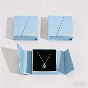 EQ EQ005 New Arrival Square Double <b>Open</b> Door Design Buckle Closure Customized Color Cardboard Recyclable Jewelry Boxes - Product Image 1