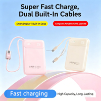 Nouvelle mini batterie externe électronique 20000 mAh, mince et portable, avec câble USB-C, Powerbanks 20000 mAh