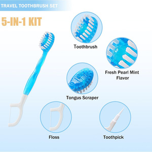 <span class=keywords><strong>Cepillo</strong></span> de Dientes de <span class=keywords><strong>Viaje</strong></span> 5 en 1 con <span class=keywords><strong>Pasta</strong></span> <span class=keywords><strong>Dental</strong></span>, Raspador de Lengua, Hilo <span class=keywords><strong>Dental</strong></span> <span class=keywords><strong>y</strong></span> Palillos Pre-pastados, <span class=keywords><strong>Cepillo</strong></span> de Dientes Desechable OEM - Product Image 2