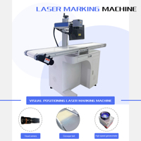 Machine de marquage laser CO2 volante pour le codage en ligne par lots sur plastique, caoutchouc, bois avec positionnement visuel, 40W 60W 80W