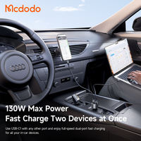 Chargeur de voiture Mcdodo 319 professionnel 130W pour ordinateur portable, sortie double USB-C 100W+30W, PD3.1 pour appareils haute puissance en véhicule