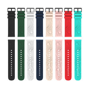 Bracelet de montre en caoutchouc de silicone pour Samsung pour Galaxy Watch 4 5 Active <span class=keywords><strong>2</strong></span> Bracelet <span class=keywords><strong>Garmin</strong></span> Bracelet <span class=keywords><strong>Venu</strong></span> <span class=keywords><strong>Sq</strong></span> 20mm Gaufrage Bande - Product Image 6