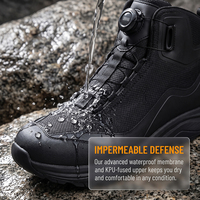 Bottes de travail et d'entraînement pour hommes, noires, mi-montantes, en tissu imperméable, avec cadran rotatif, laçage rapide, respirantes et antidérapantes, personnalisables en usine
