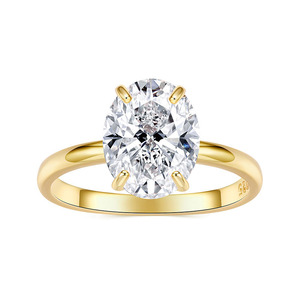 Sang Trọng 18K Vàng Mạ S925 Sterling Silver Bridal Engagement Wedding Ring Với Zircon Của Phụ Nữ Đồ Trang Sức Cao - Product Image 6