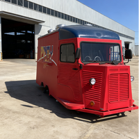 Remorque de restauration rétro entièrement équipée avec cuisine de camion à café, configuration barbecue, unité mobile de style américain, camion de nourriture rose