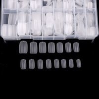 TSZS Clair Faux Ongles Conseils Doux Gel Conseils Semi-mat Capsules Carré Pleine Couverture Artificielle Faux Ongles Extension