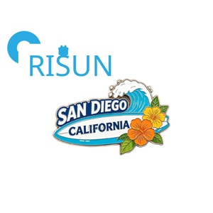Magnete/Badge Souvenir da Viaggio Personalizzato in Metallo all'Ingrosso: California <span class=keywords><strong>San</strong></span> Diego Balboa Park Beach, Palma, Surf, Vagone, Leone Marino - Product Image 3