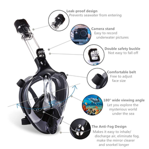 Mascarilla de buceo plegable de silicona, máscara bucal de cara completa con gran lente, personalizada, disponible, 180 - Product Image 6